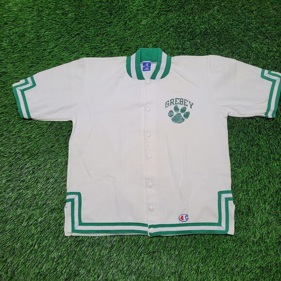 Vintage 70s/80s Champion Basketball Warm-Up Short Sleeve Jacket Medium Nylon - Picture 1 of 10